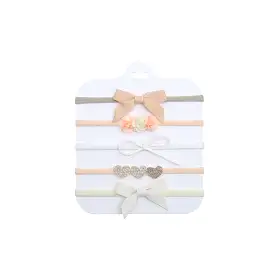 5-Piece Assorted Tiny Headband Set in Peachy Keen