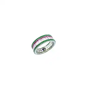 Audrey Pink and Green CZ Infinity Ring