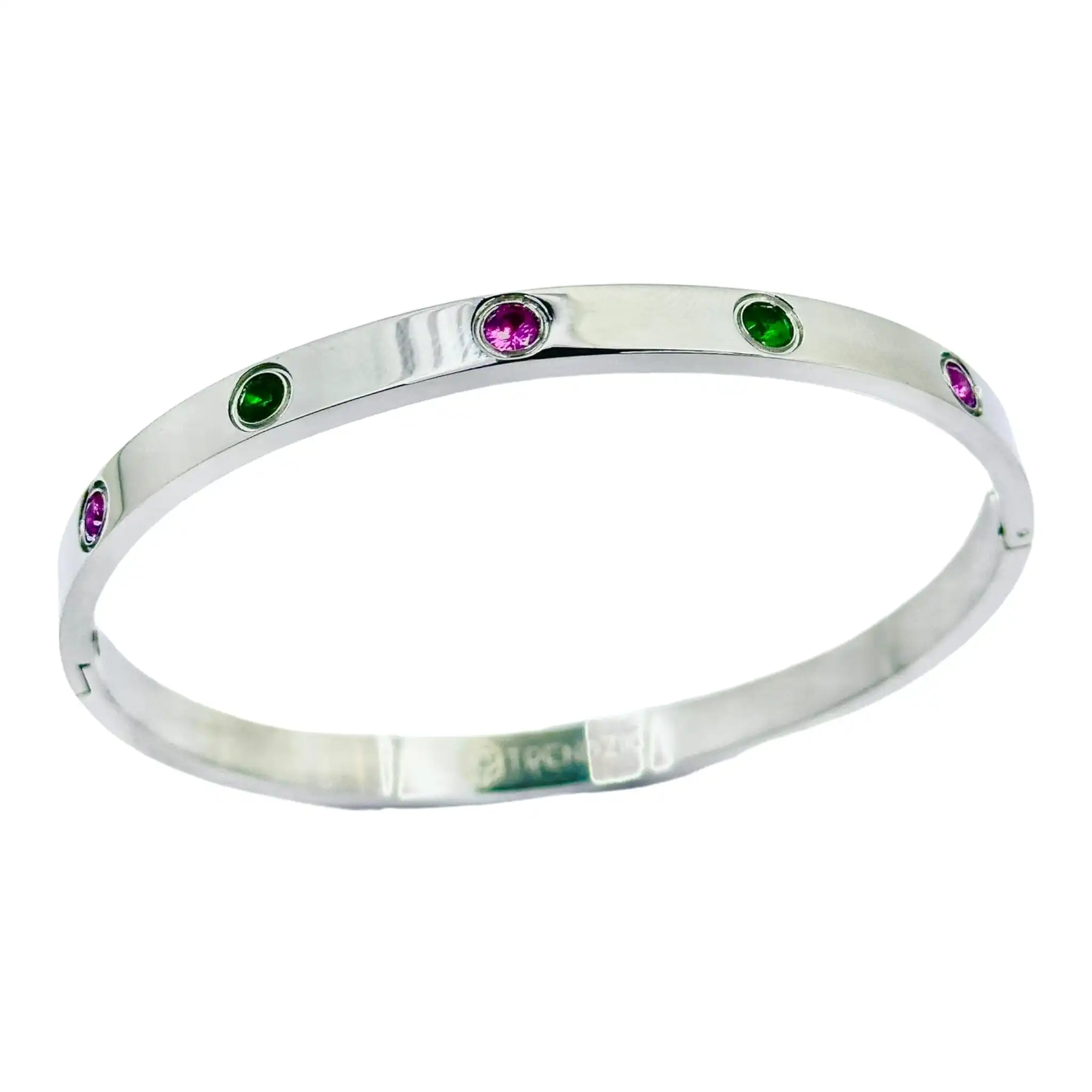 Bahia Pink and Green CZ Bracelet