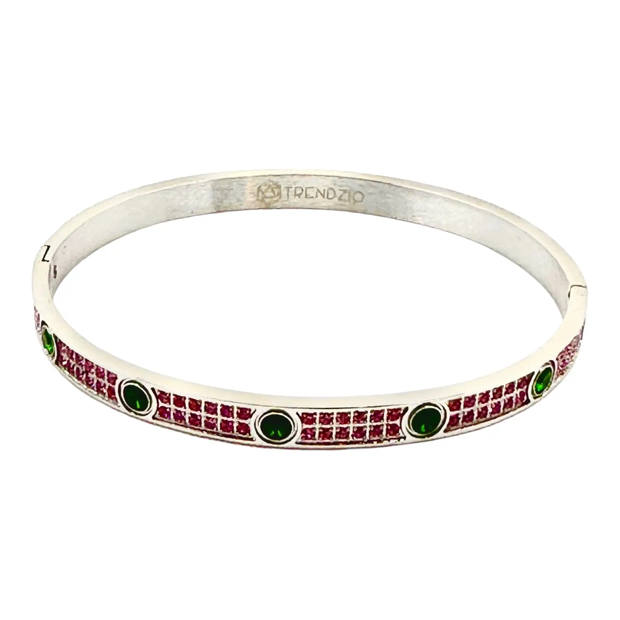 Bahia Pink and Green CZ Encrusted Bracelet