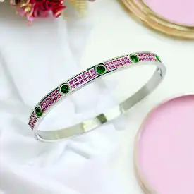 Bahia Pink and Green CZ Encrusted Bracelet