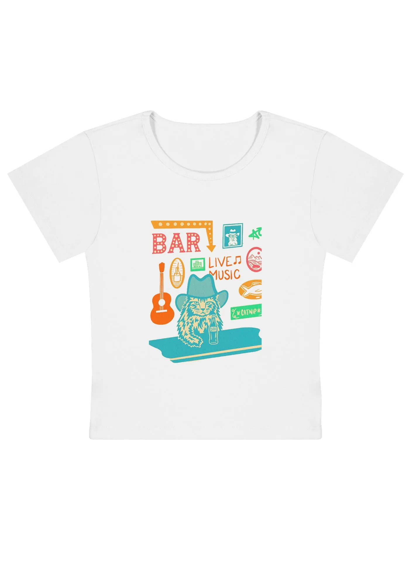 Bar Live Music Catnip Soda Y2K Baby Tee