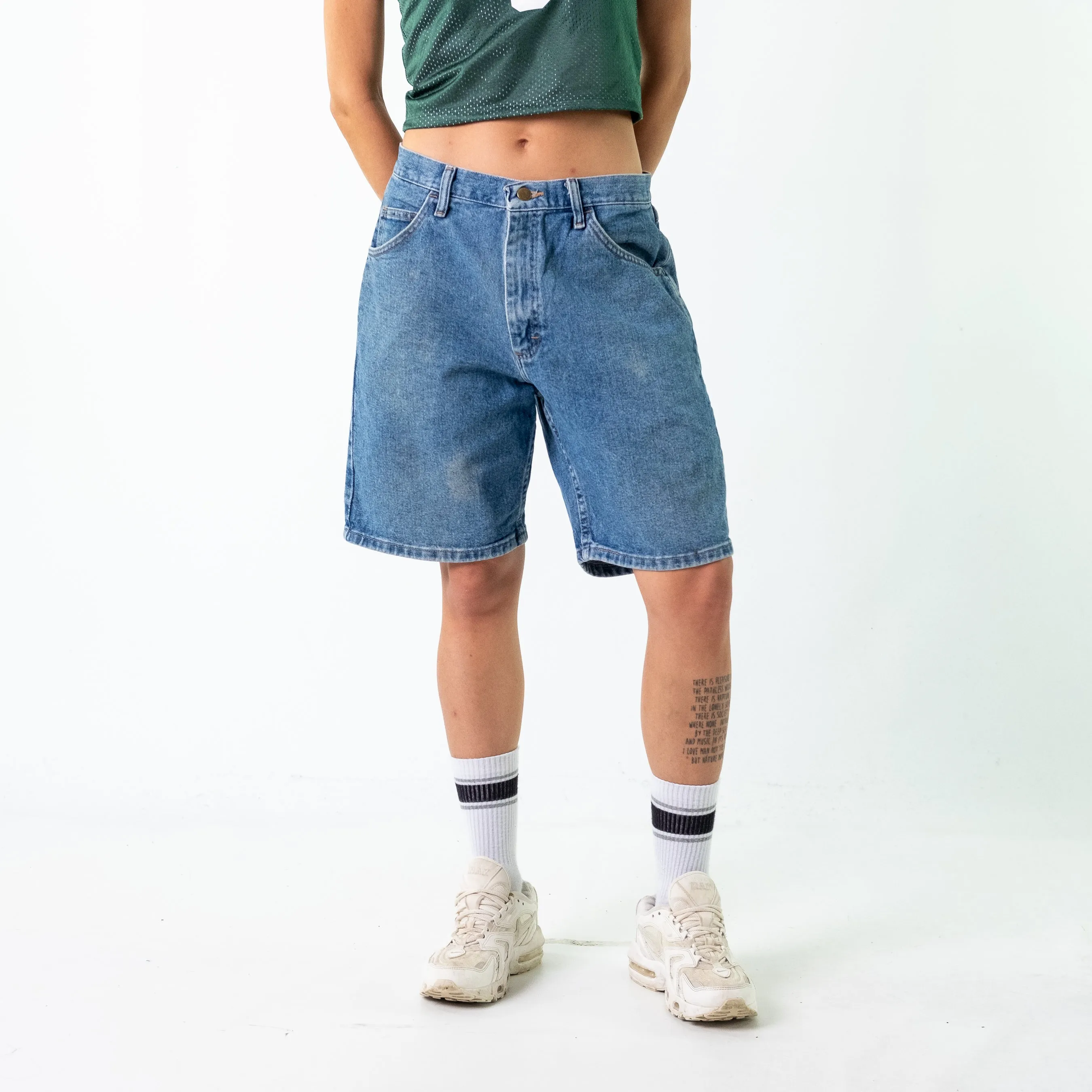 Blue 90s Wrangler Denim Jorts Shorts (32)