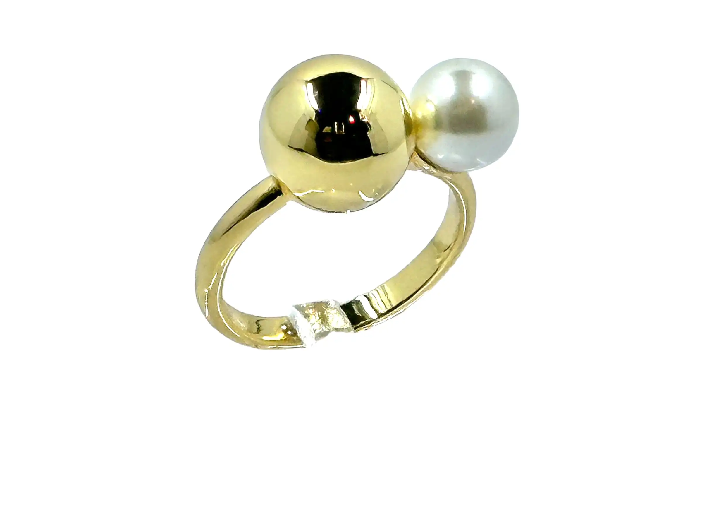 Carrie Pearl Strung Gold Ball Ring