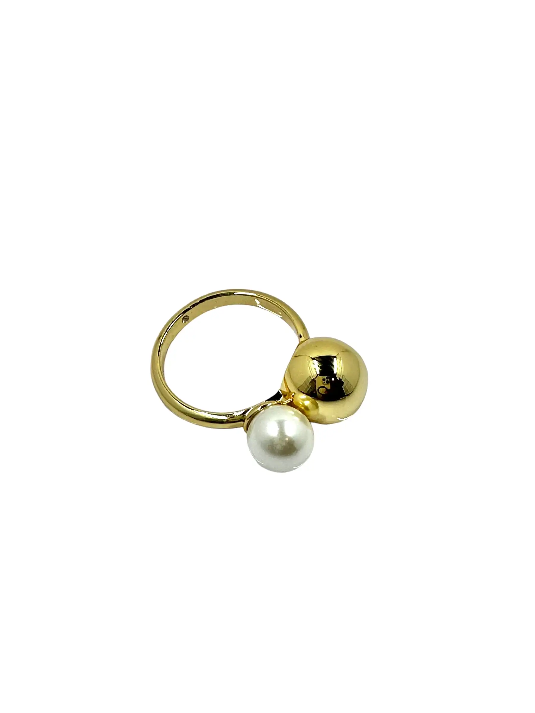 Carrie Pearl Strung Gold Ball Ring