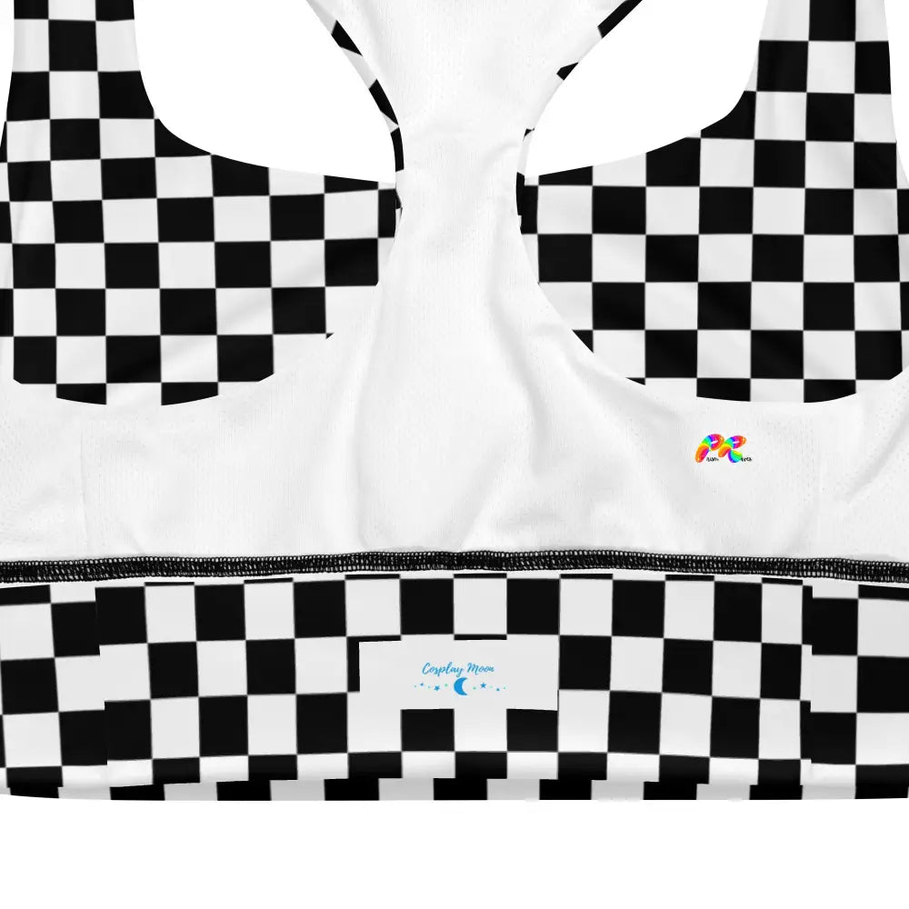 Checkered Longline Sports Bra