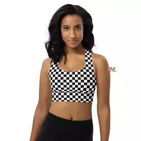 Checkered Longline Sports Bra