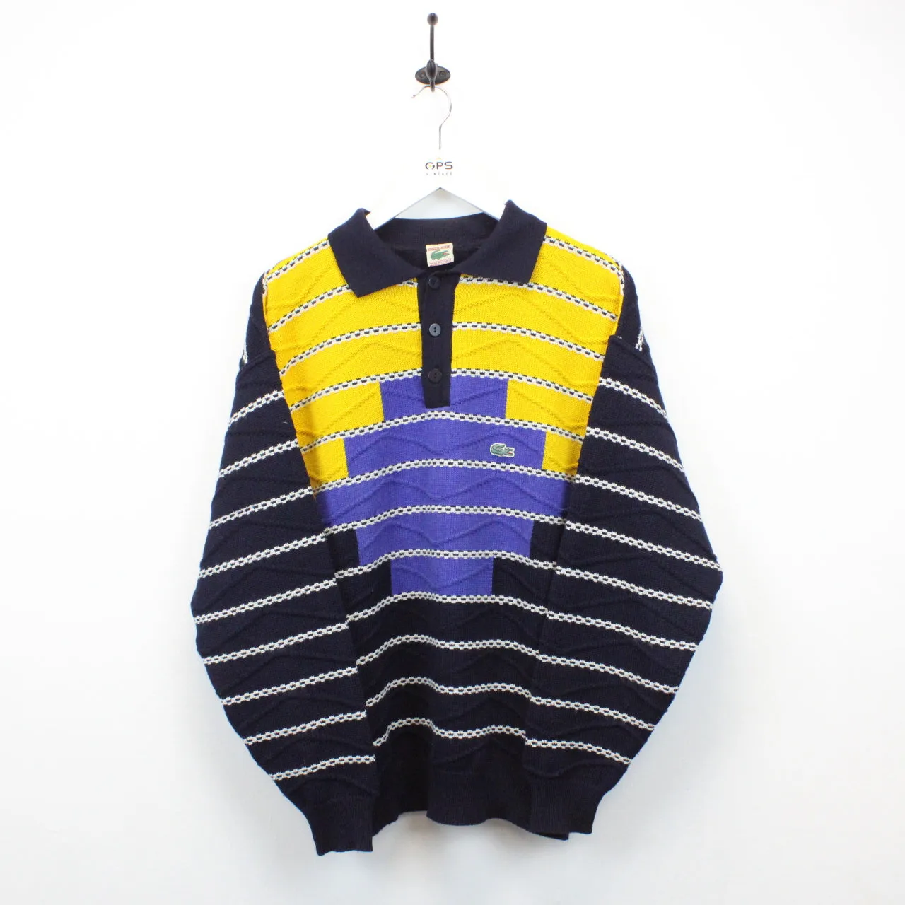 CHEMISE LACOSTE 80s Knit Sweatshirt Multicolour | Large