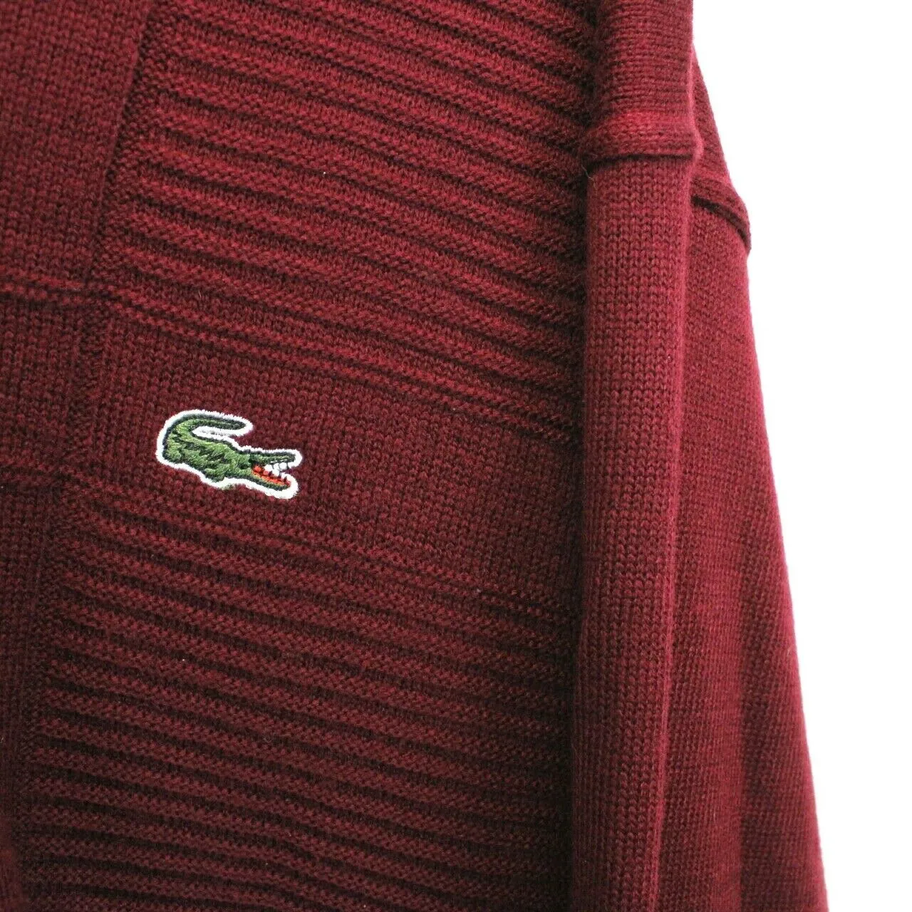 CHEMISE LACOSTE 90s Knit Sweatshirt Red | XXL