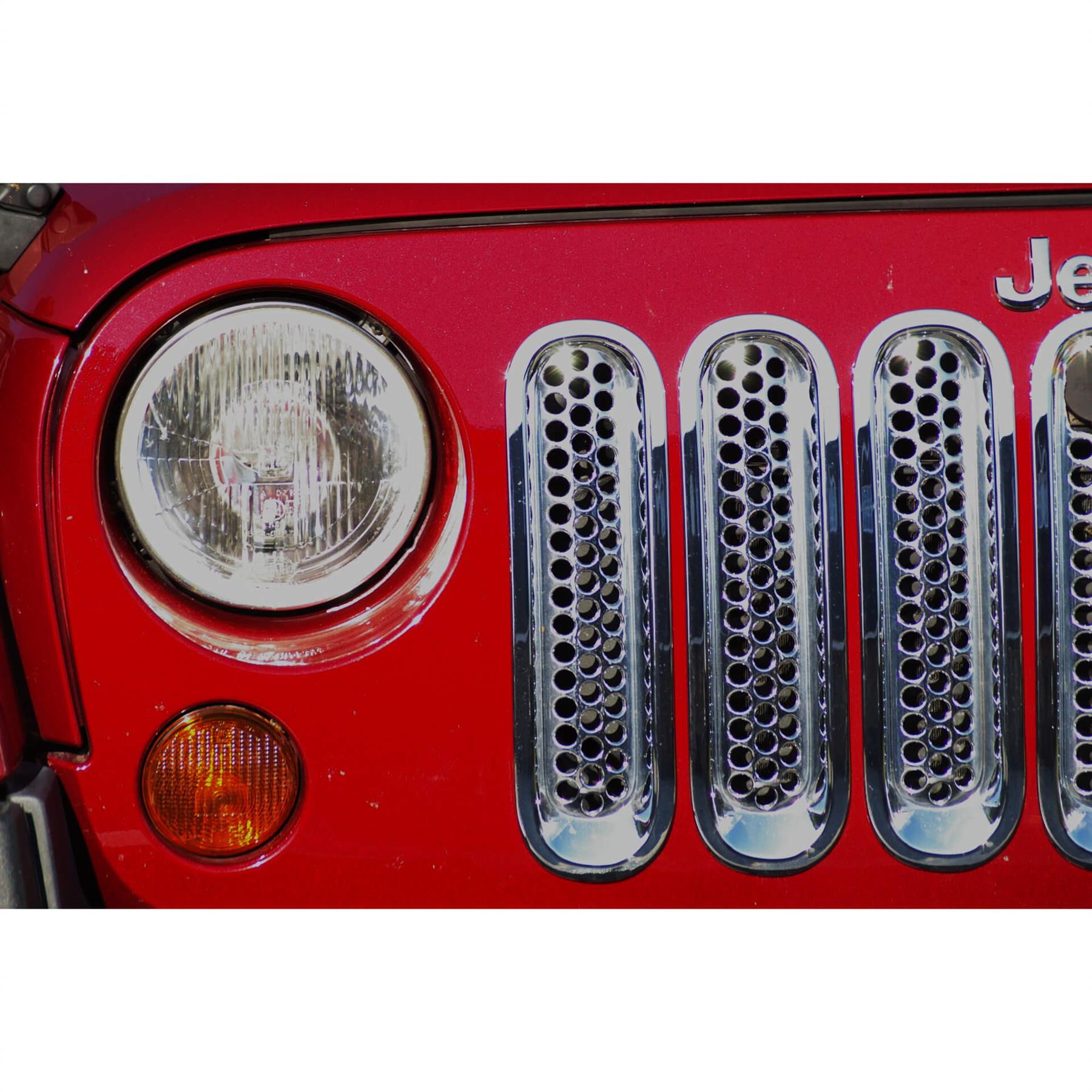 Chromed Front Grille Inserts Jeep Wrangler JK Unlimited 2007-2017