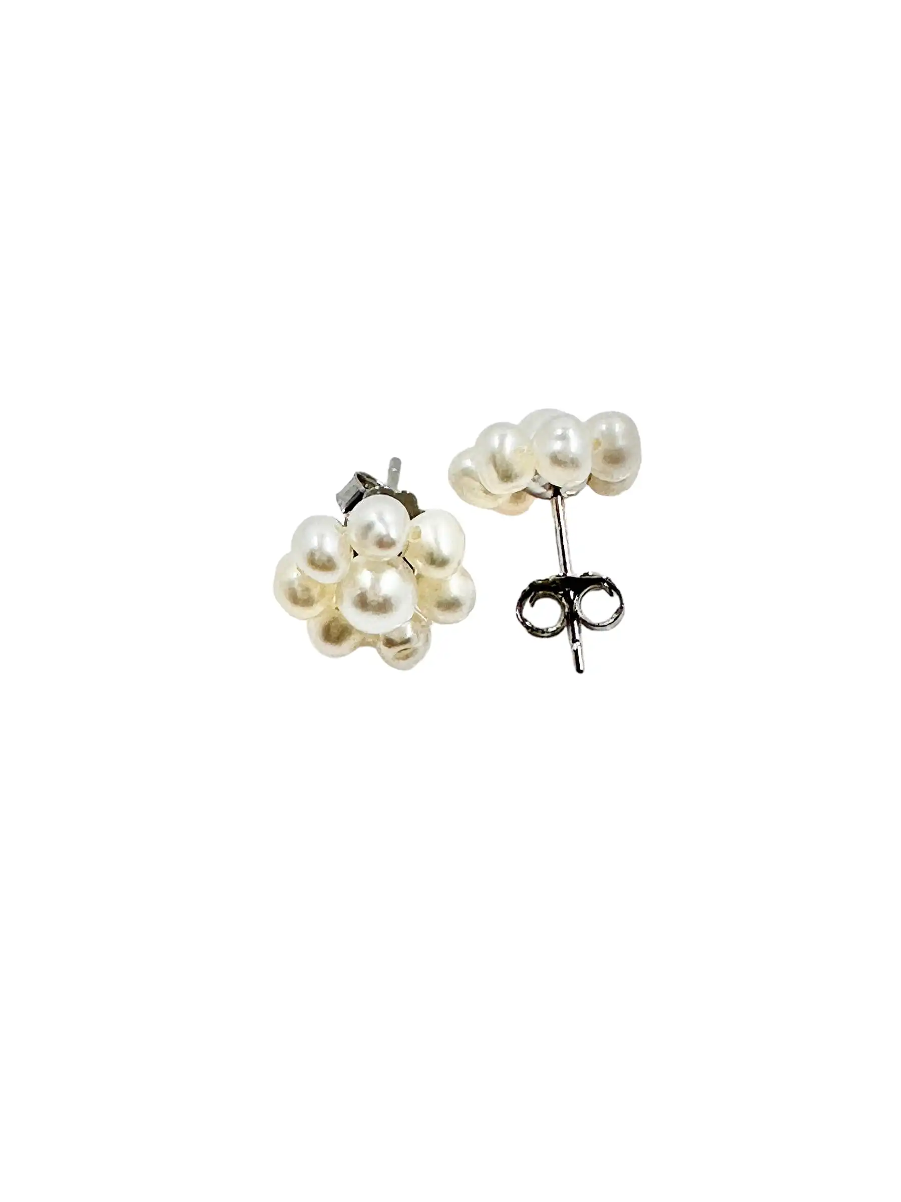 Cultured Freshwater White 4mm and 5mm Pearl Earrings