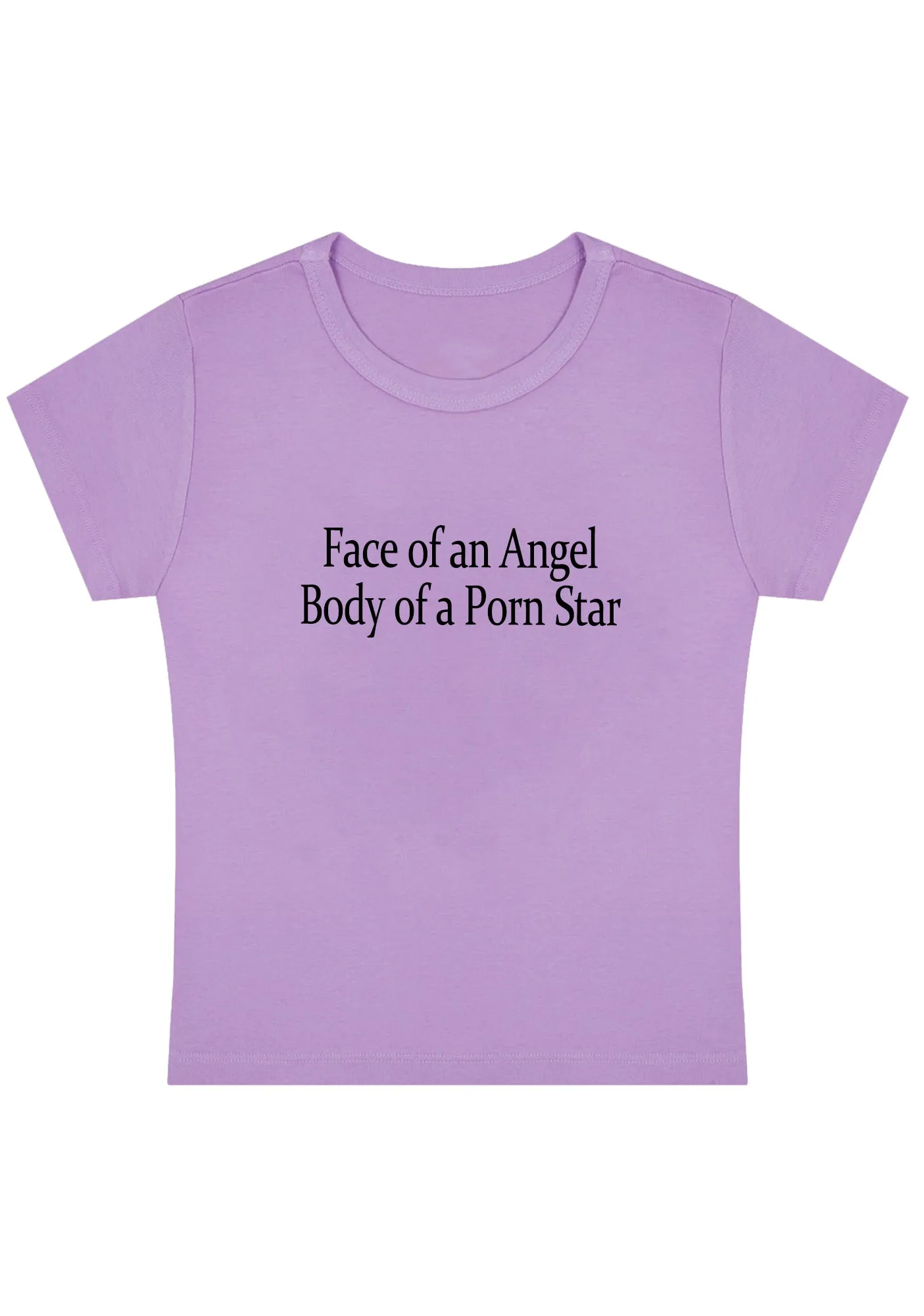 Face Of An Angel Body Of A Pxrn Star Y2K Baby Tee