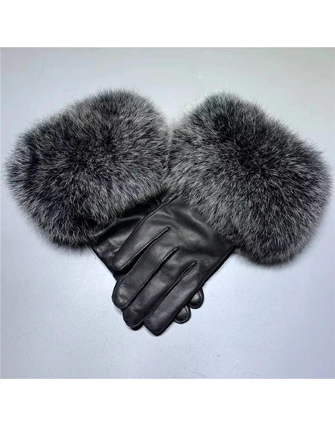 Fox Fur Sheepskin Genuine Leather Gloves