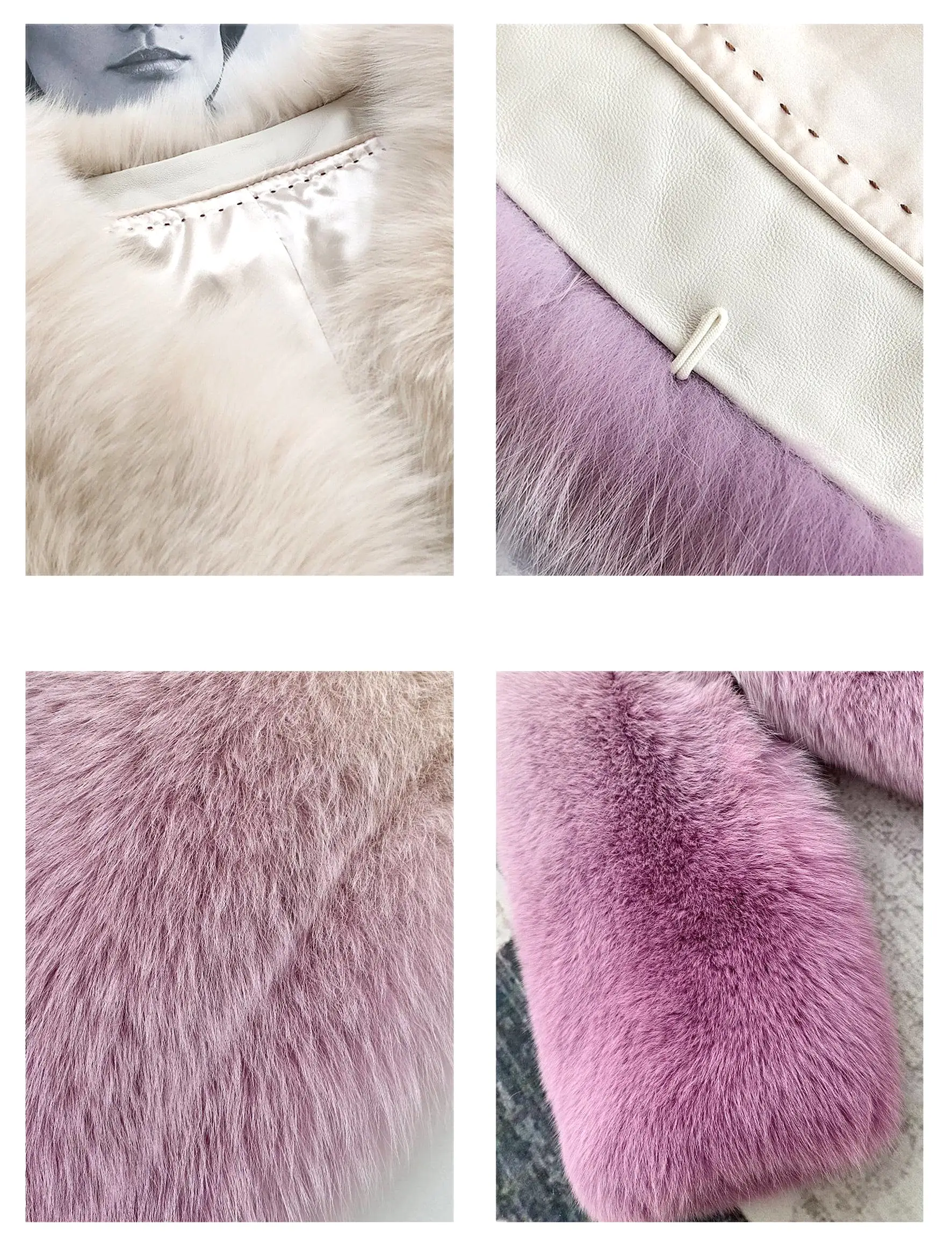 Genuine Fox Fur Ombre Dyed Coat