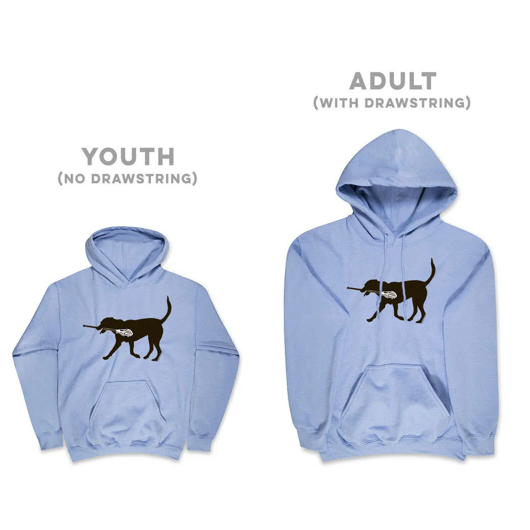 Guys Lacrosse Hooded Sweatshirt - Max The Lax Dog 