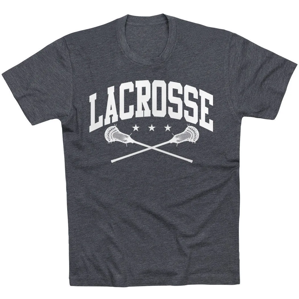 Guys Lacrosse Short Sleeve T-Shirt - Crossed Sticks 