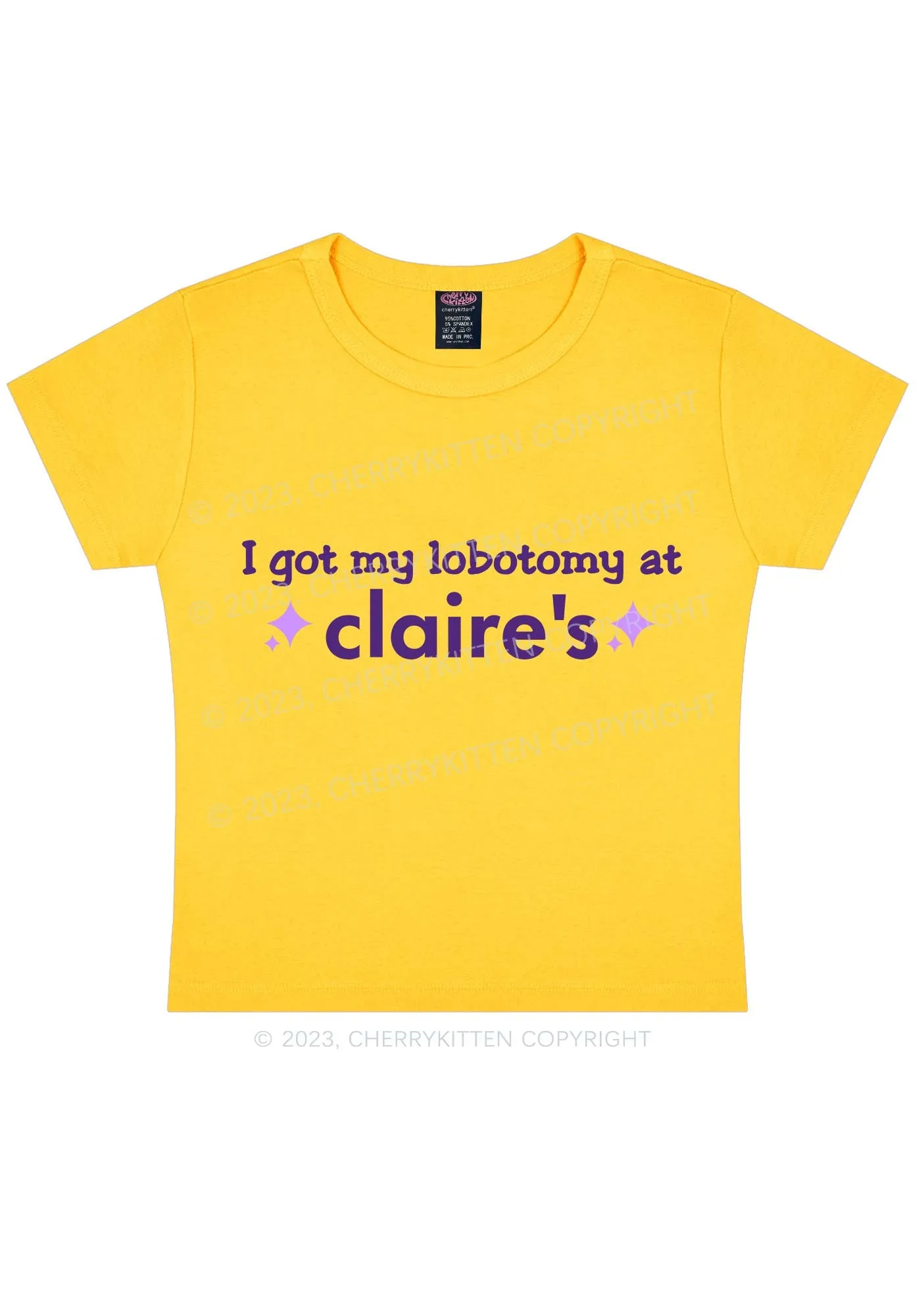 I Got My Lobotomy At Claire's Y2K Baby Tee