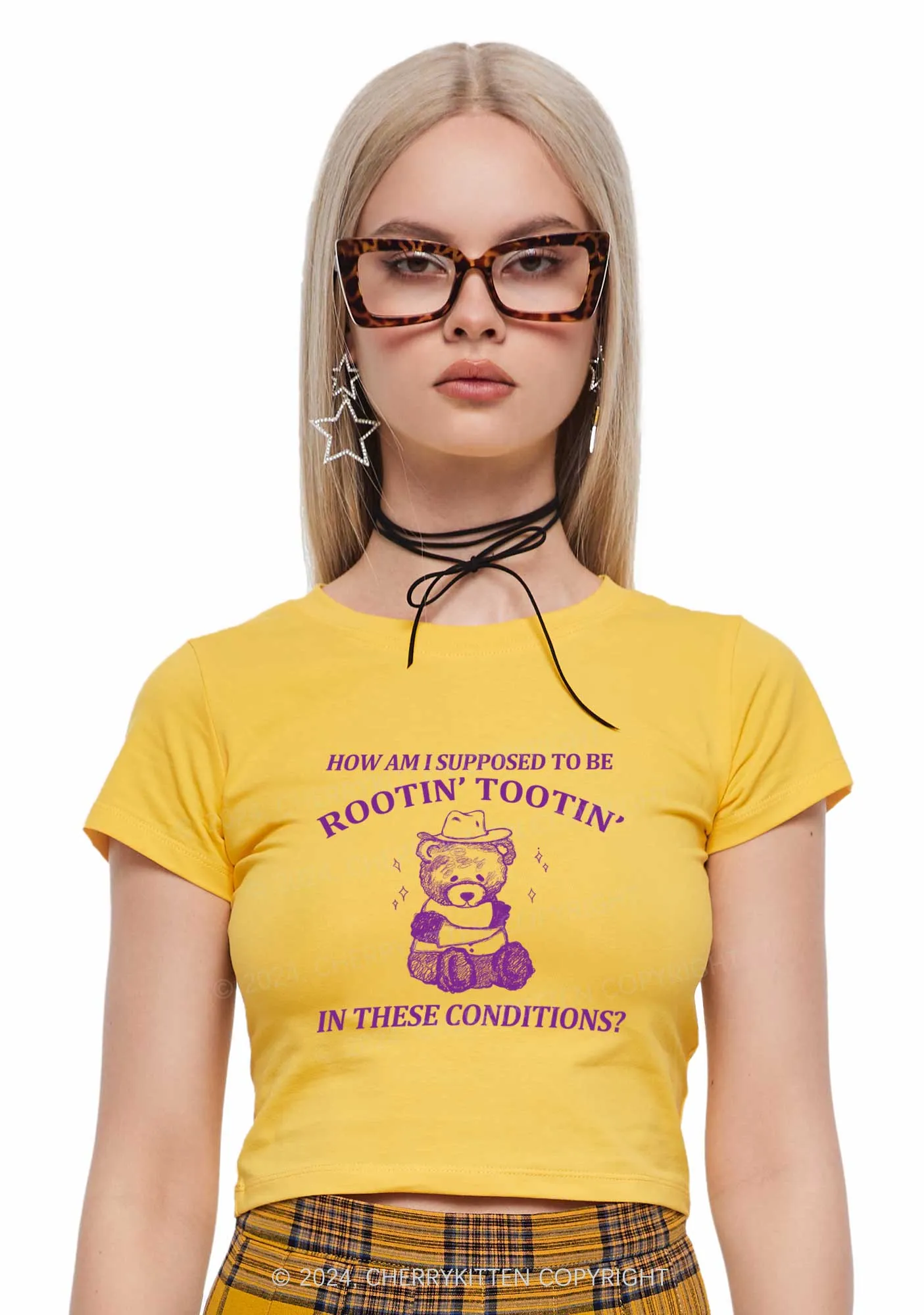 I Supposed To Be Rootin' Tootin' Y2K Baby Tee