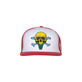 IceCream Skully Trucker Hat (Red)