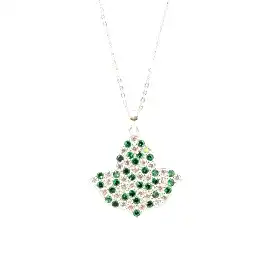 Ivy Leaf Pink and Green CZ Diamond Necklace