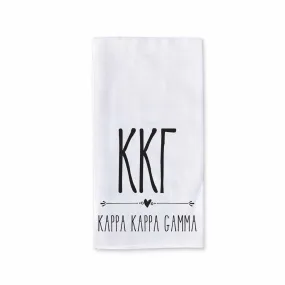 Kappa Kappa Gamma Sorority Kitchen Towel with Boho Design