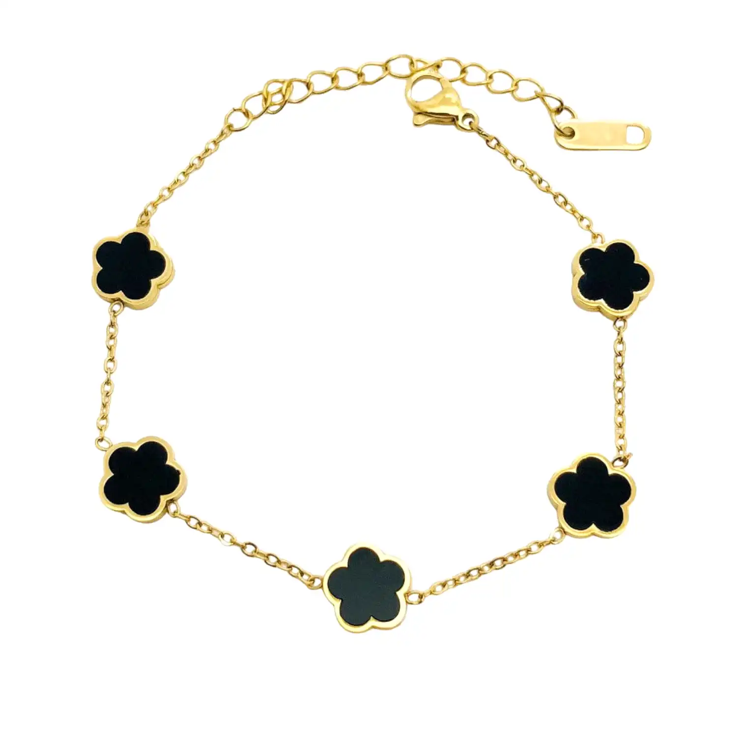 Kayla Flower Clover Gold Bracelet