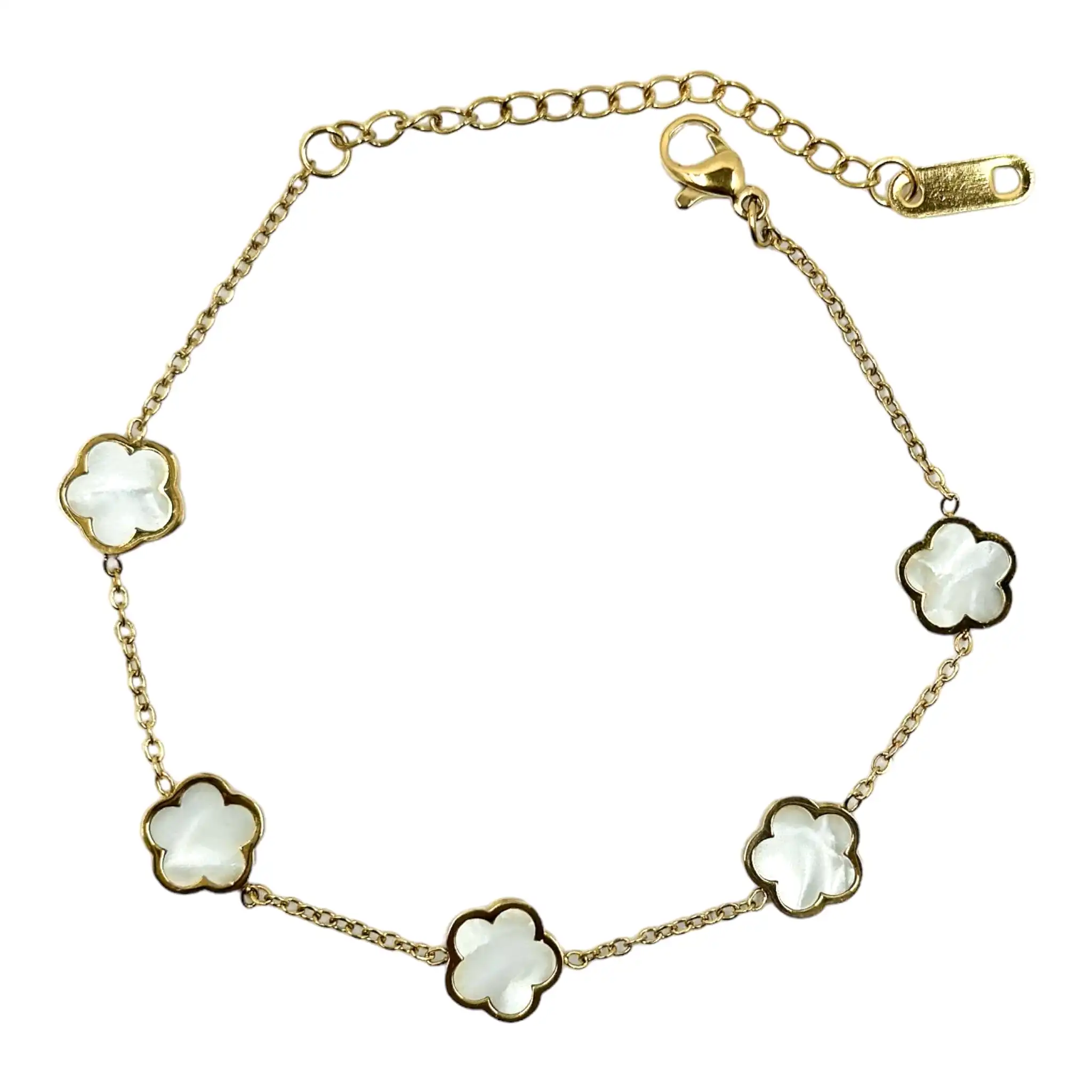 Kayla Flower Clover Gold Bracelet