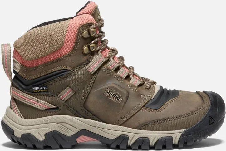 Keen Women's Waterproof Ridge Flex Boot Size 10.5 In Timberwolf Brick Dust