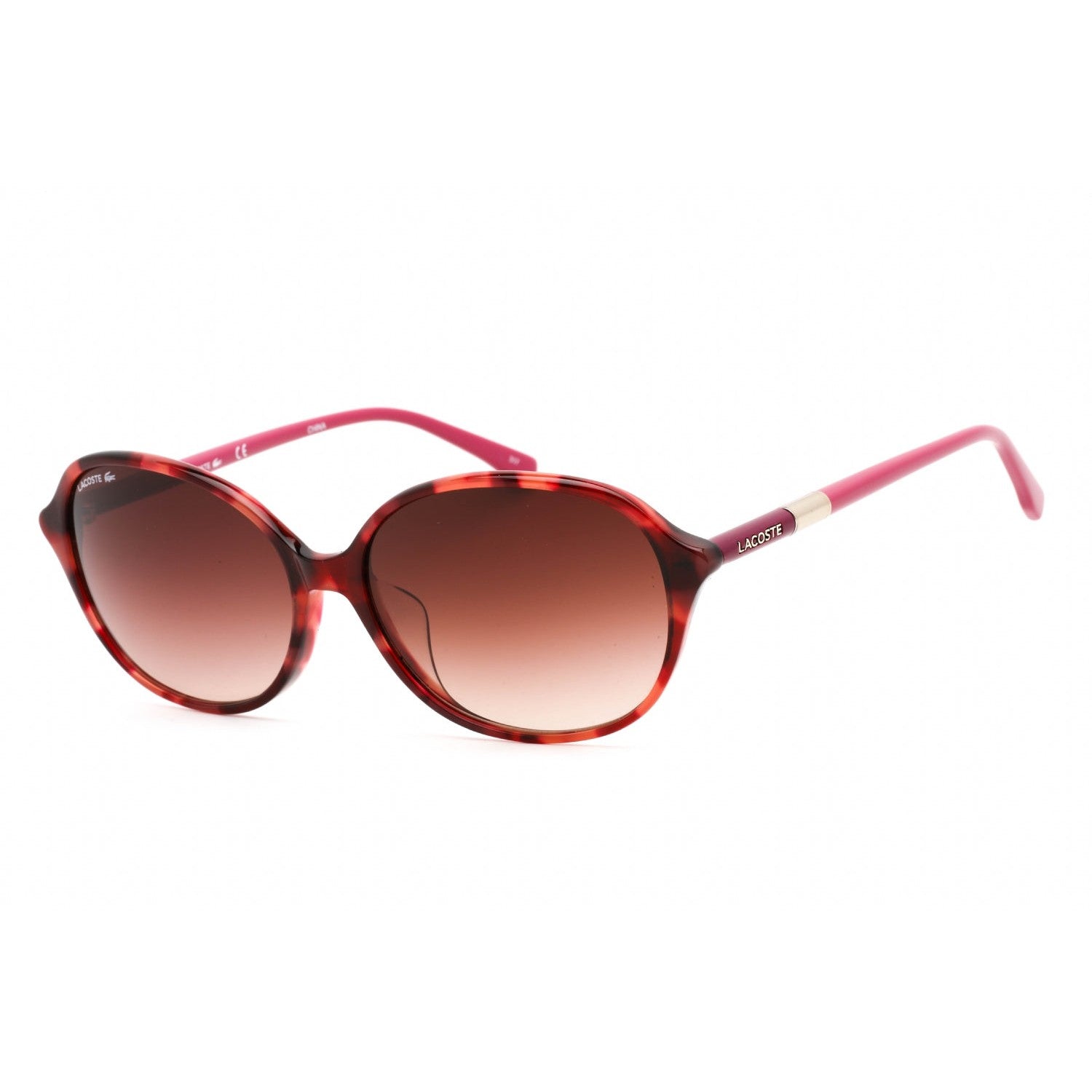 Lacoste L854SA Sunglasses Pink Havana / Brown Gradient Women's