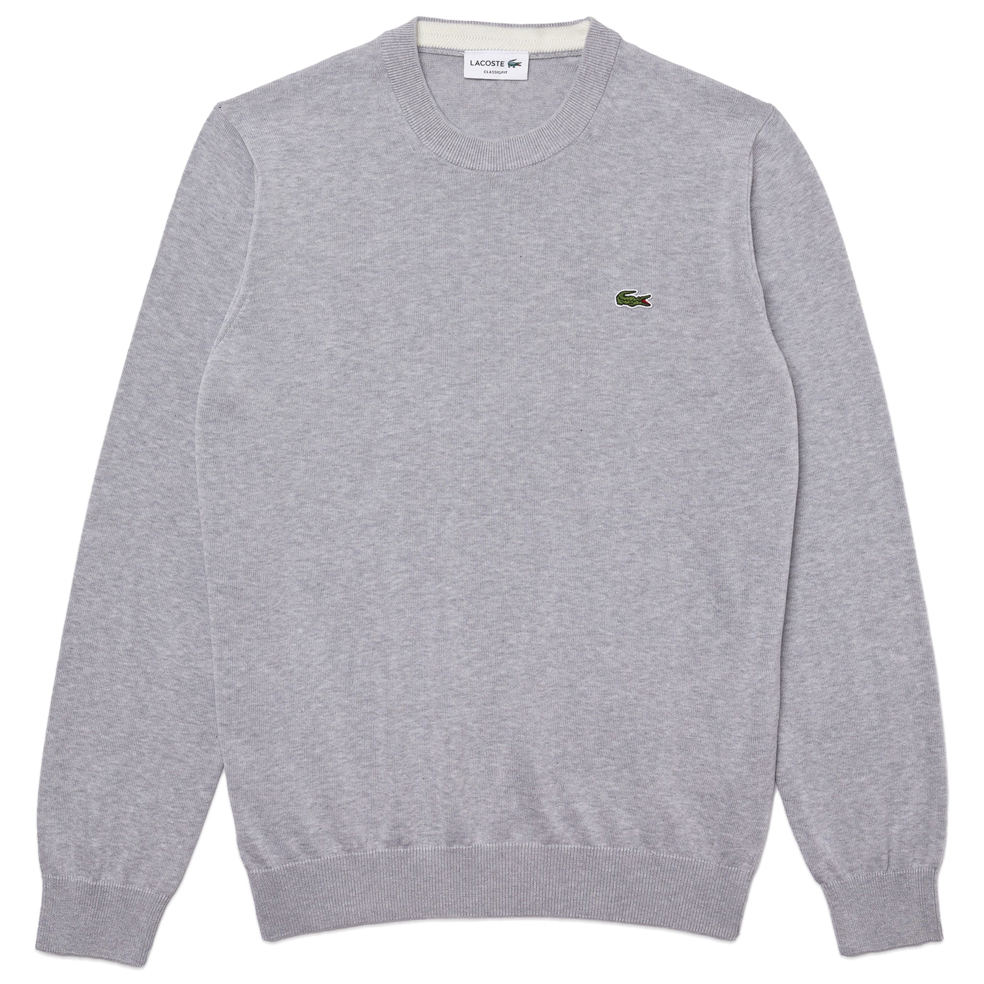 Lacoste New Cotton Crew Knit AH1985 - Silver Grey