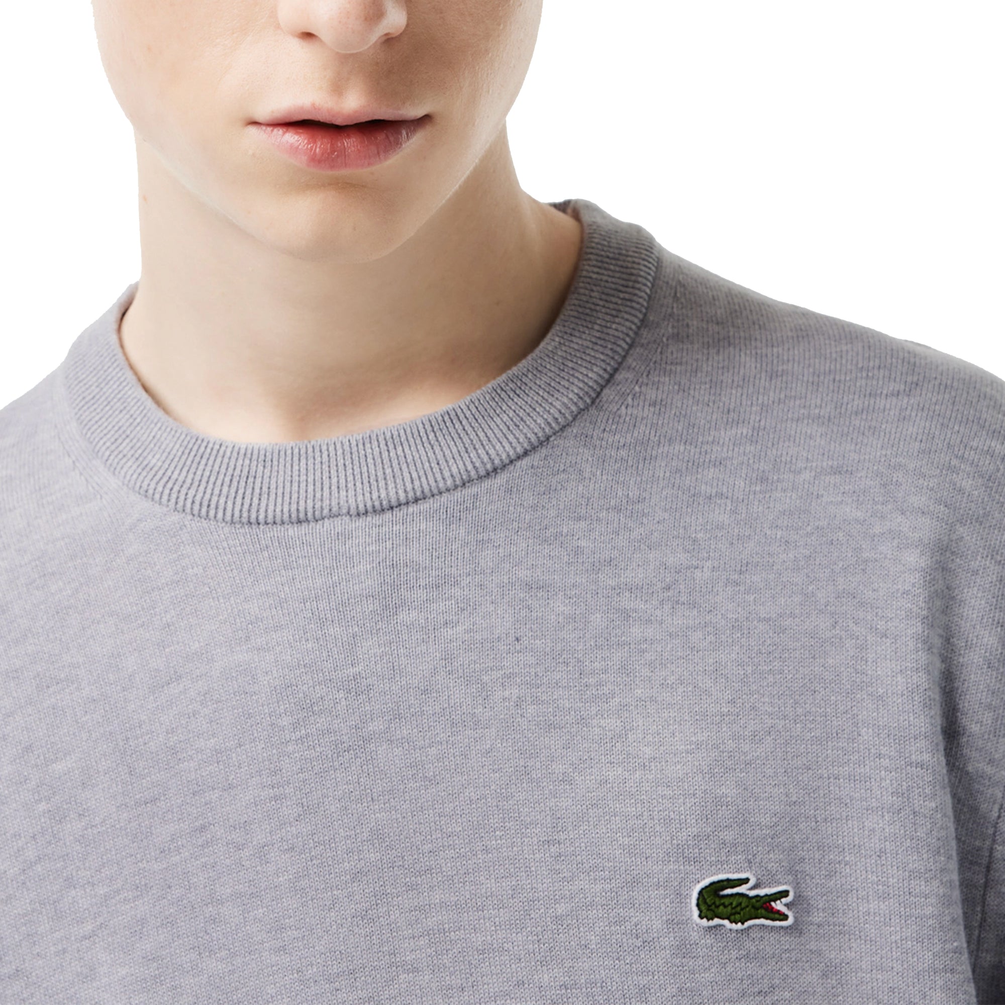 Lacoste New Cotton Crew Knit AH1985 - Silver Grey