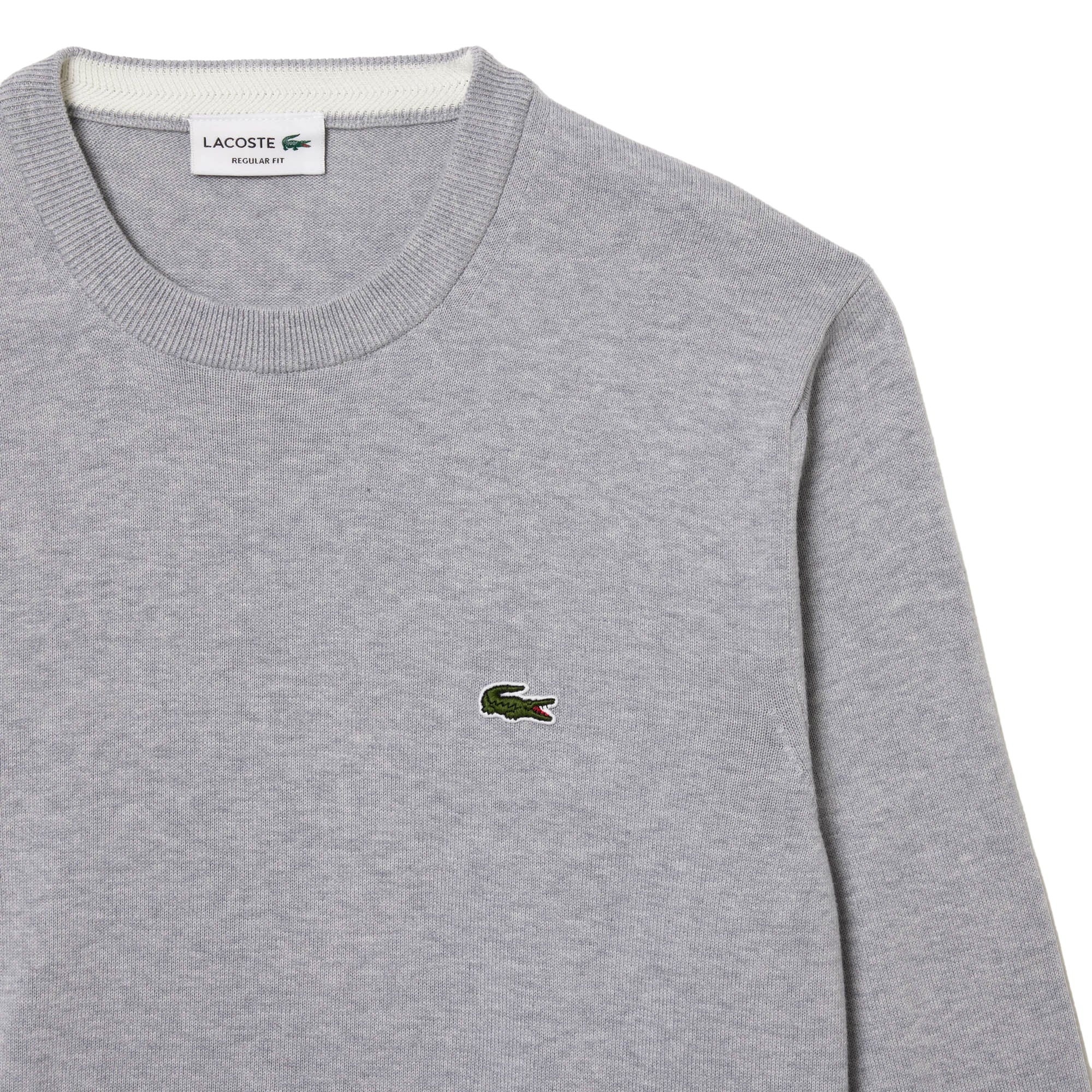 Lacoste New Cotton Crew Knit AH1985 - Silver Grey