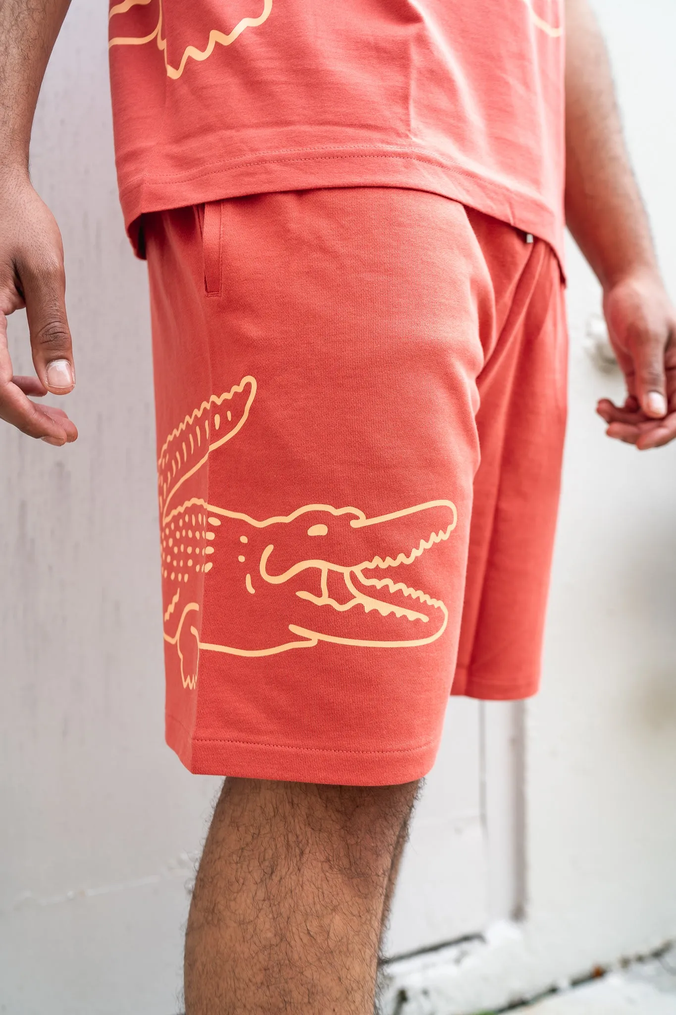 Lacoste Side Gator Shorts (Guava)