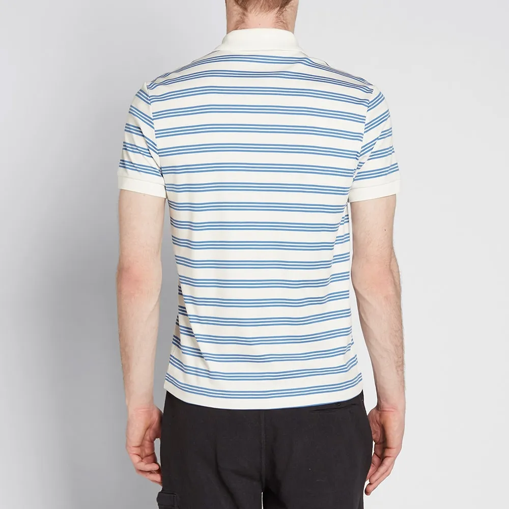 Lacoste Stripe Jersey PoloWhite & Blue