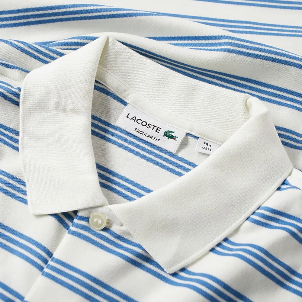 Lacoste Stripe Jersey PoloWhite & Blue