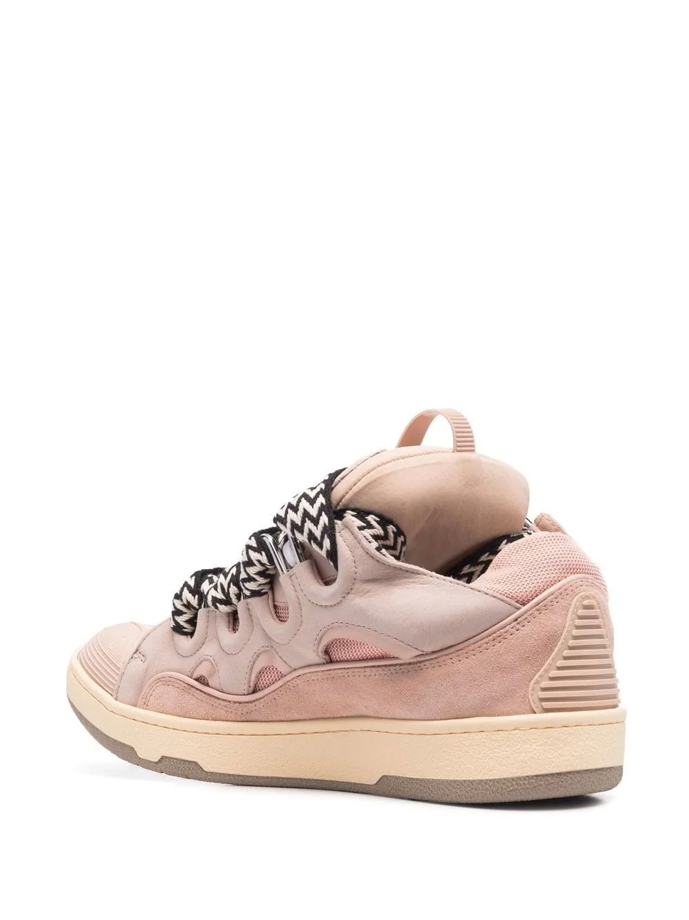 Lanvin - Baskets lacées Curb rose à semelle épaisse