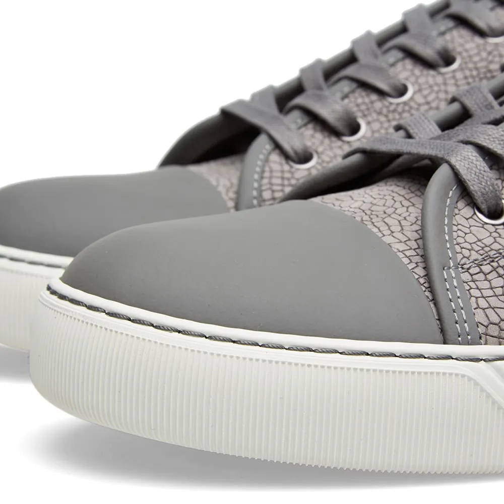 Lanvin Matt Crack Calfskin Low SneakerLight Grey