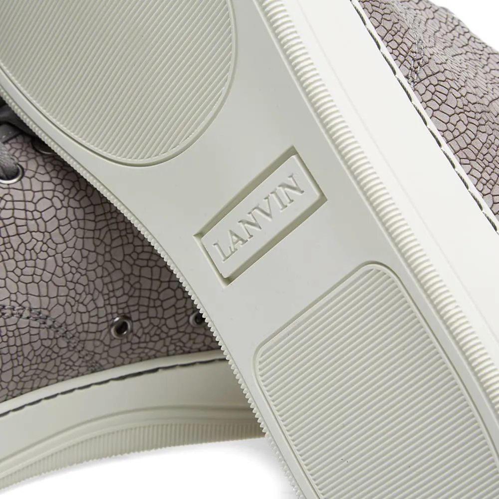 Lanvin Matt Crack Calfskin Low SneakerLight Grey