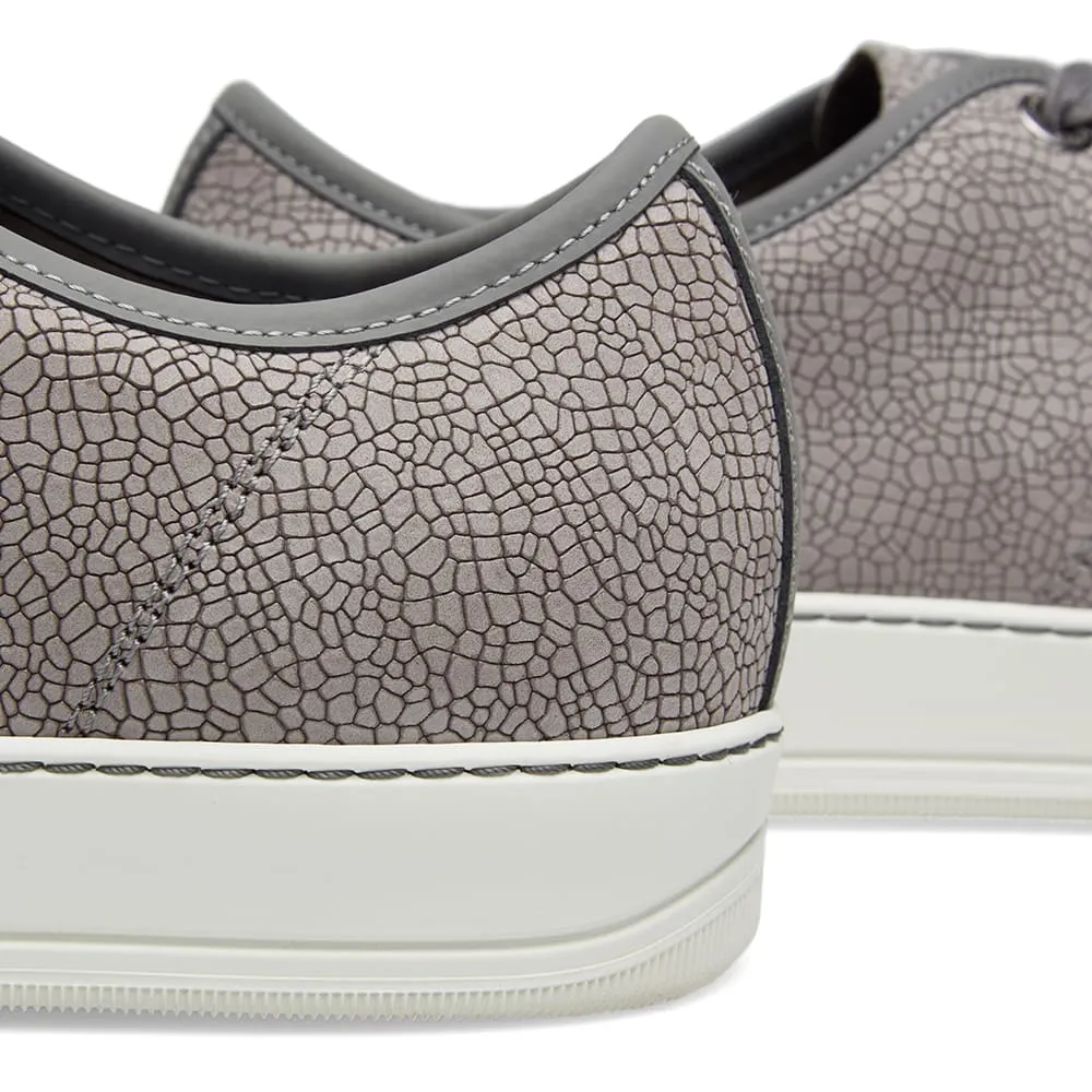 Lanvin Matt Crack Calfskin Low SneakerLight Grey