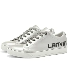 Lanvin Printed Logo Low Top SneakerMetallic Grey