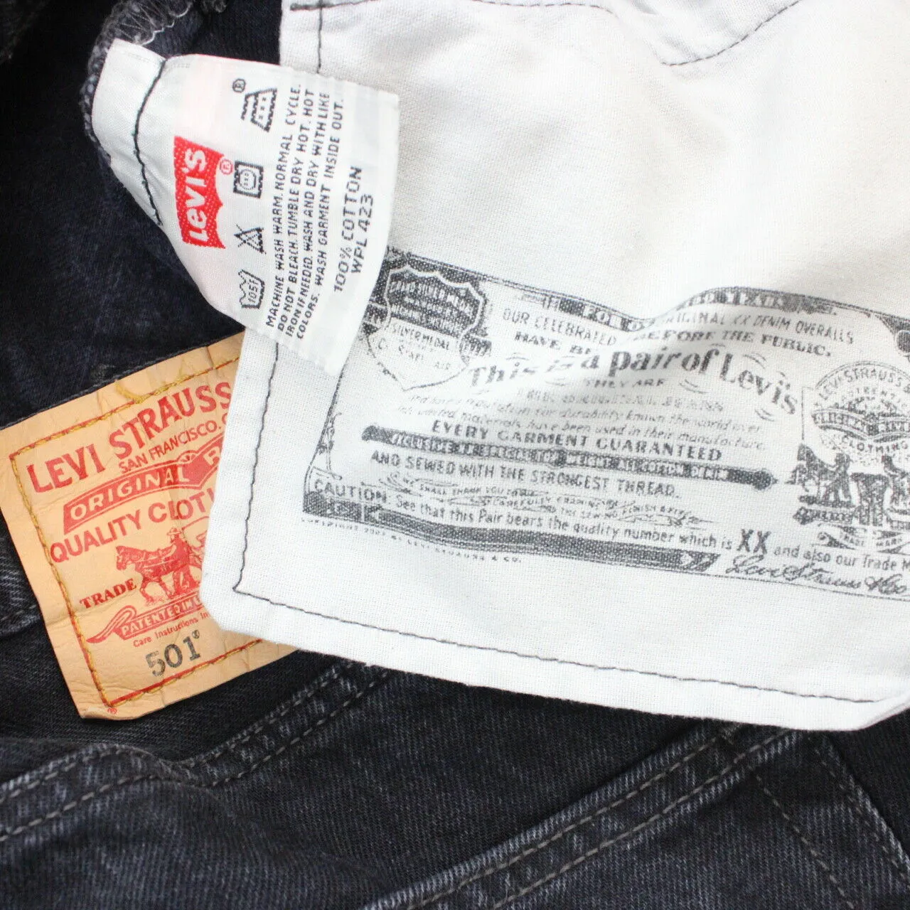 LEVIS 501 Jeans Black Charcoal | W36 L30