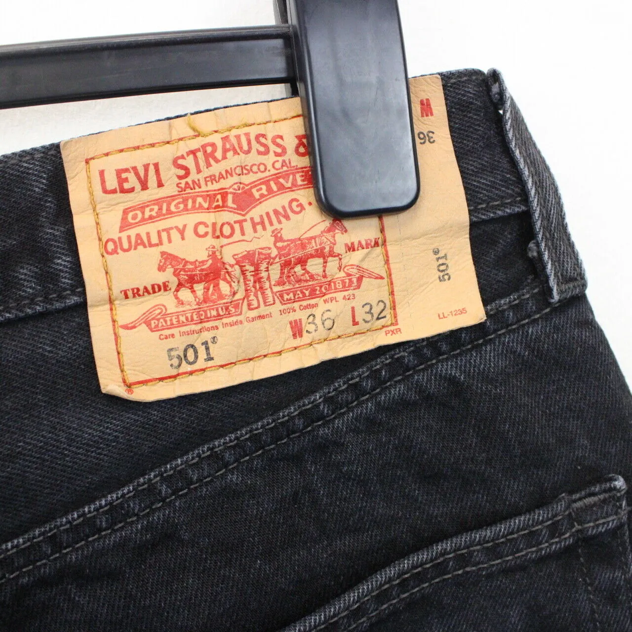 LEVIS 501 Jeans Black Charcoal | W36 L30