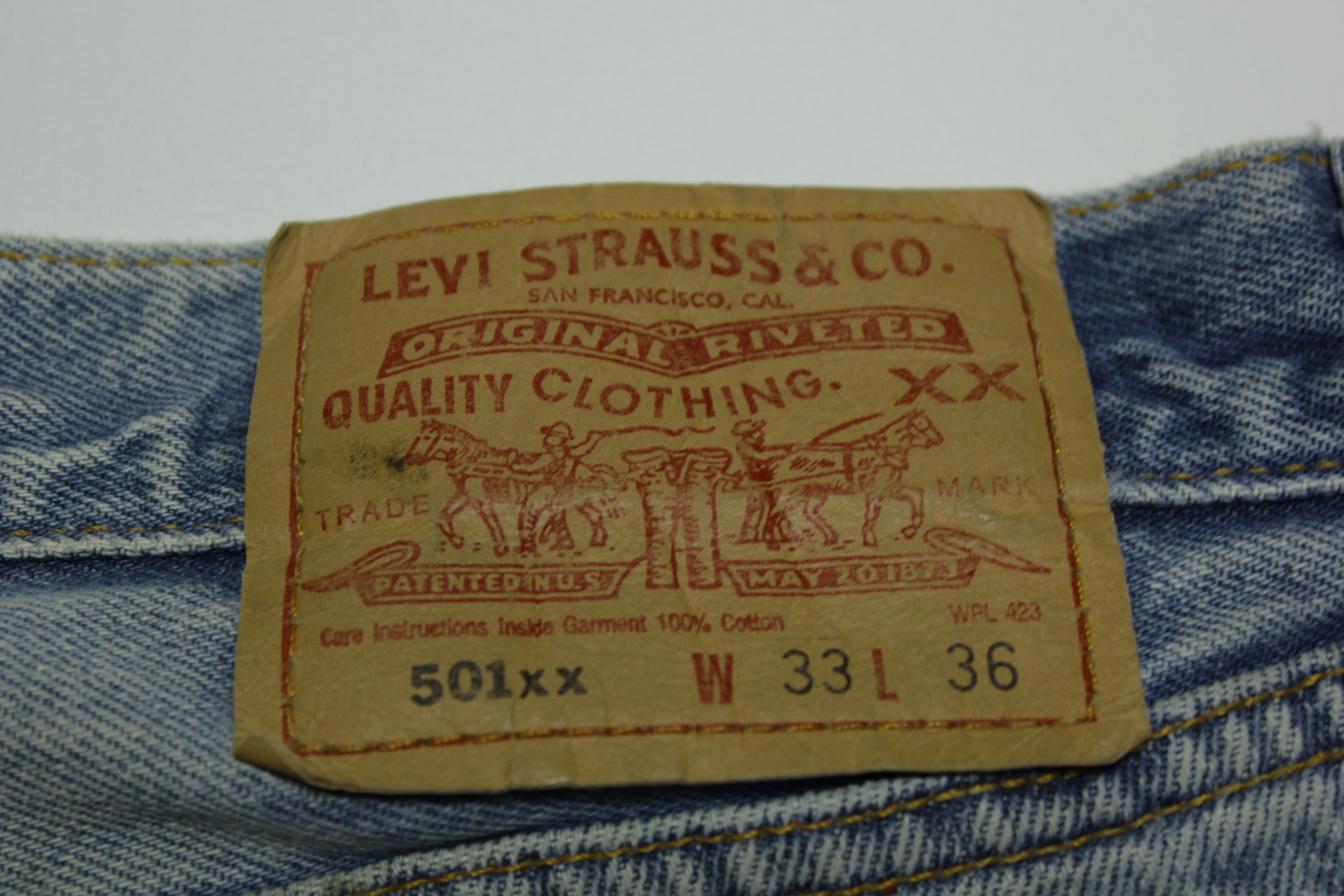 Levis 501xx Red Tab Vintage 90's Distressed Button Fly Denim Grunge Rocker Jeans