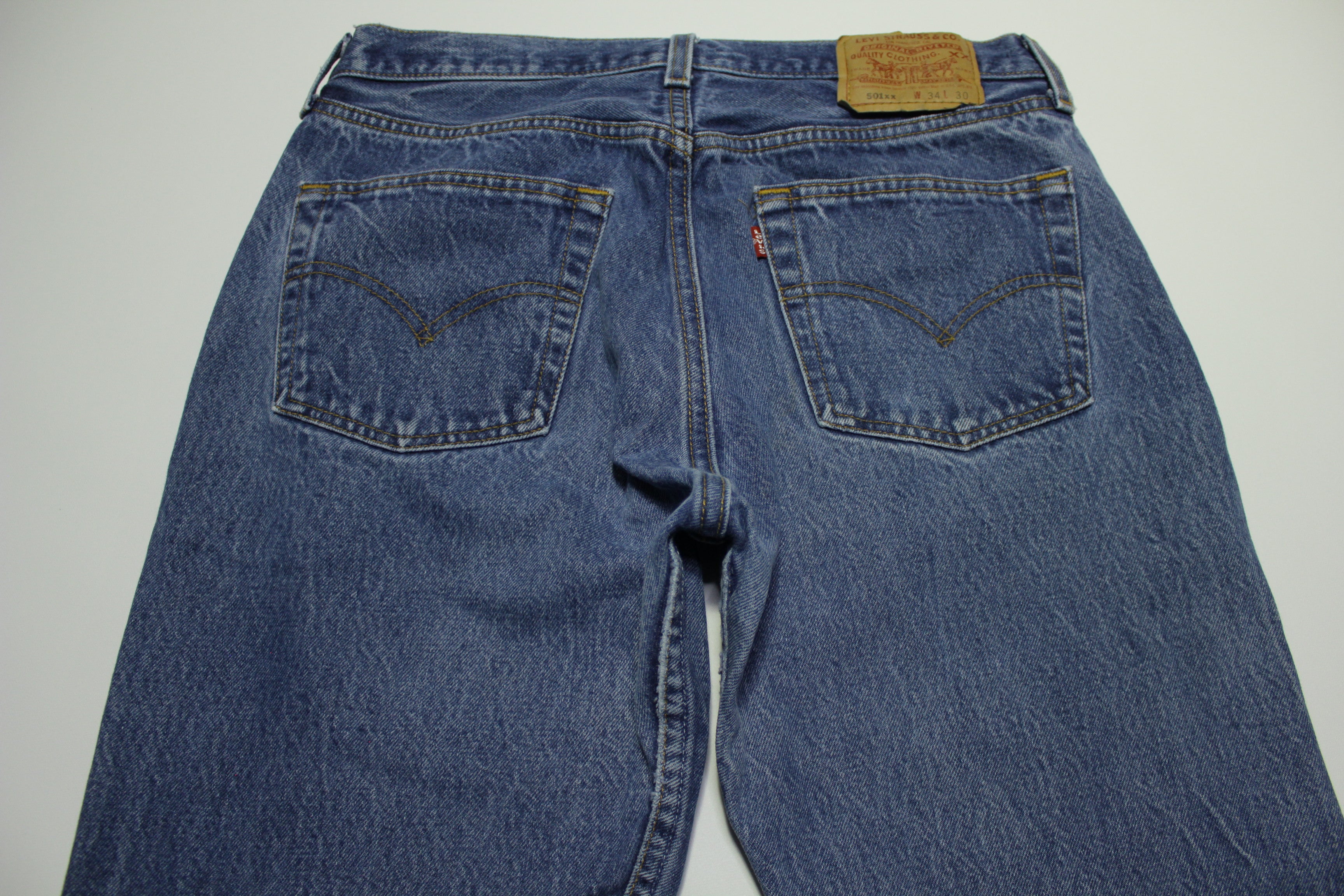 Levis 501xx Red Tab Vintage 90's Made in USA Button Fly Denim Grunge Rocker Jeans