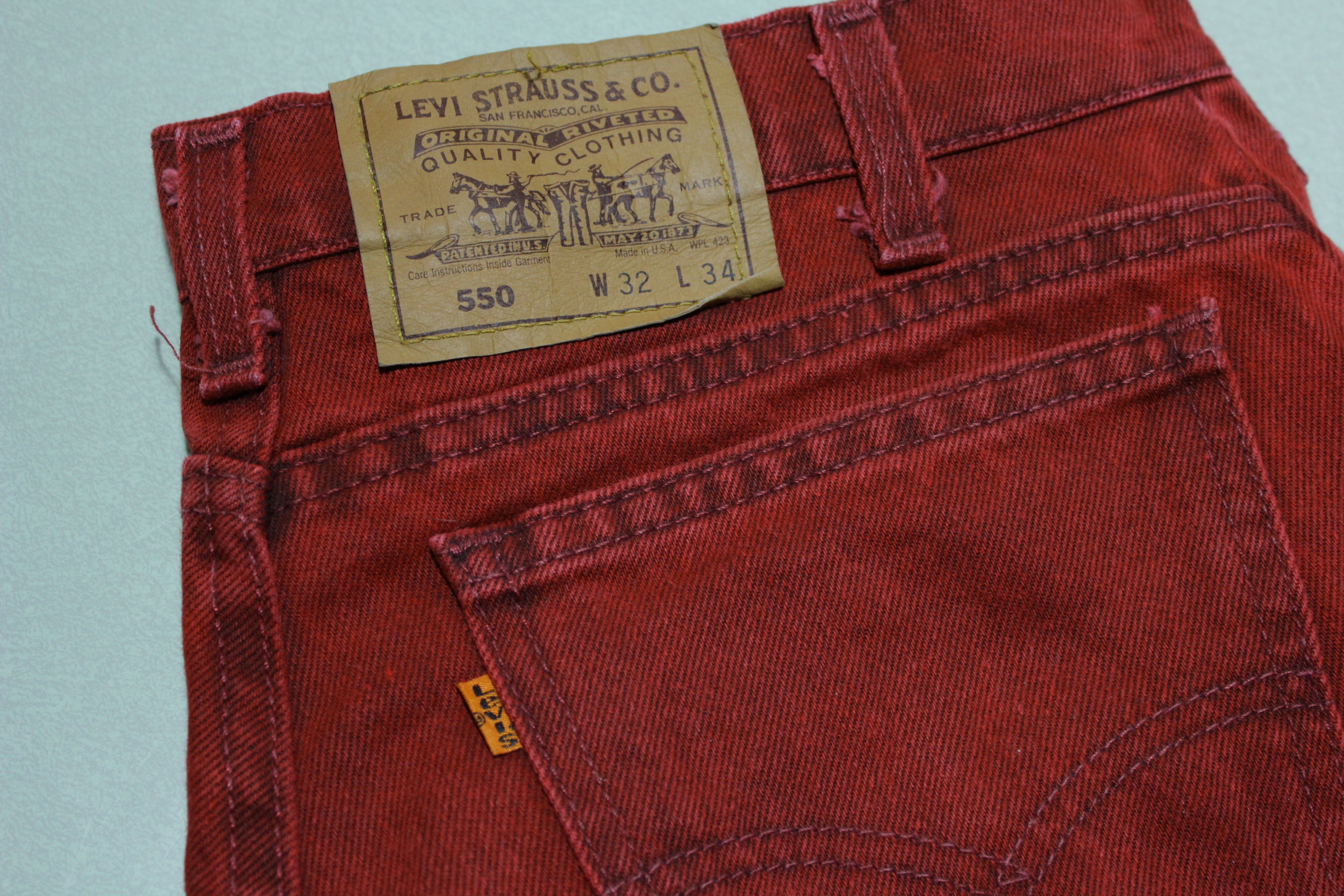 Levis 550 505 Vintage 90's Denim Grunge Punk Jeans Dark Wash Red VERY RARE