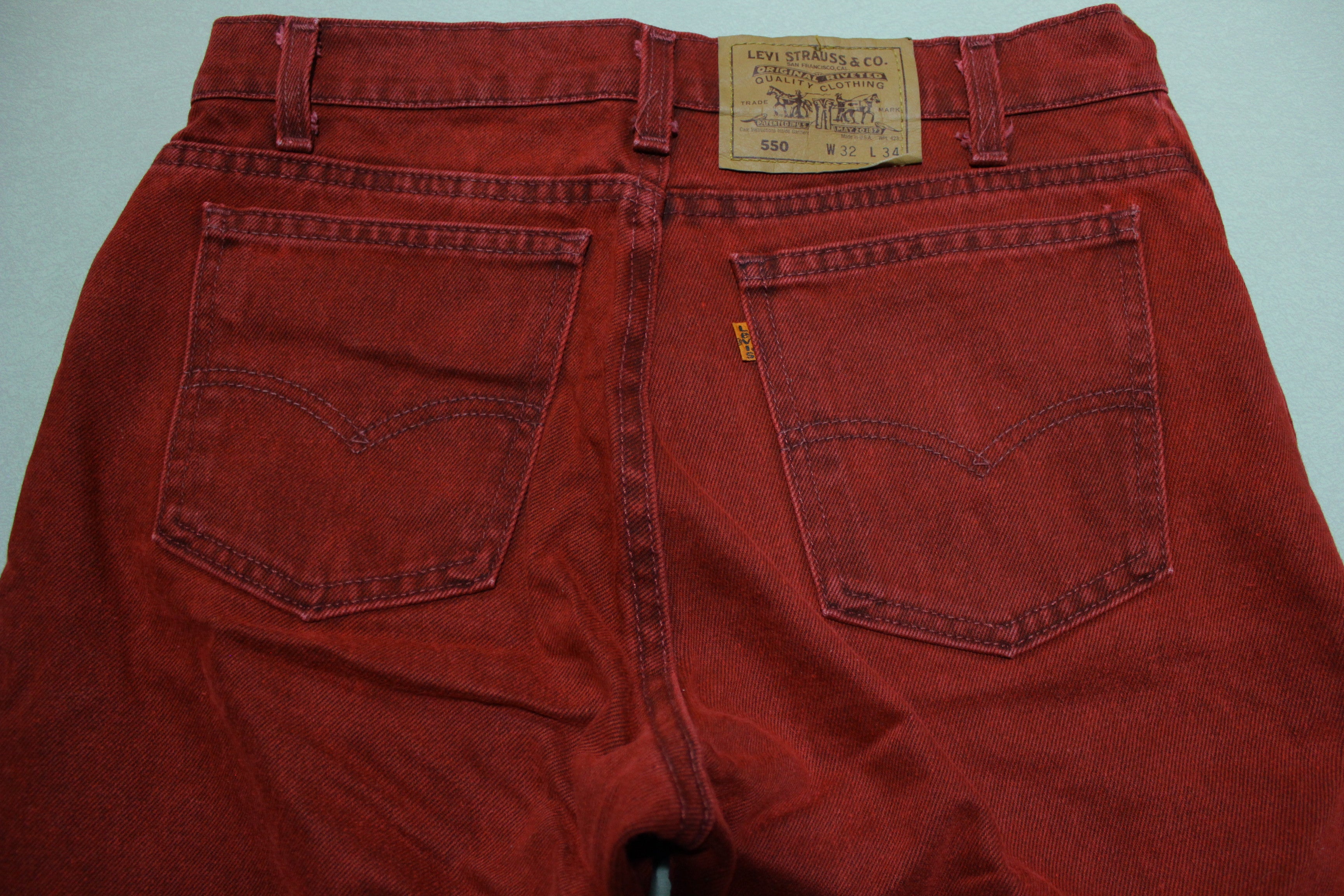 Levis 550 505 Vintage 90's Denim Grunge Punk Jeans Dark Wash Red VERY RARE