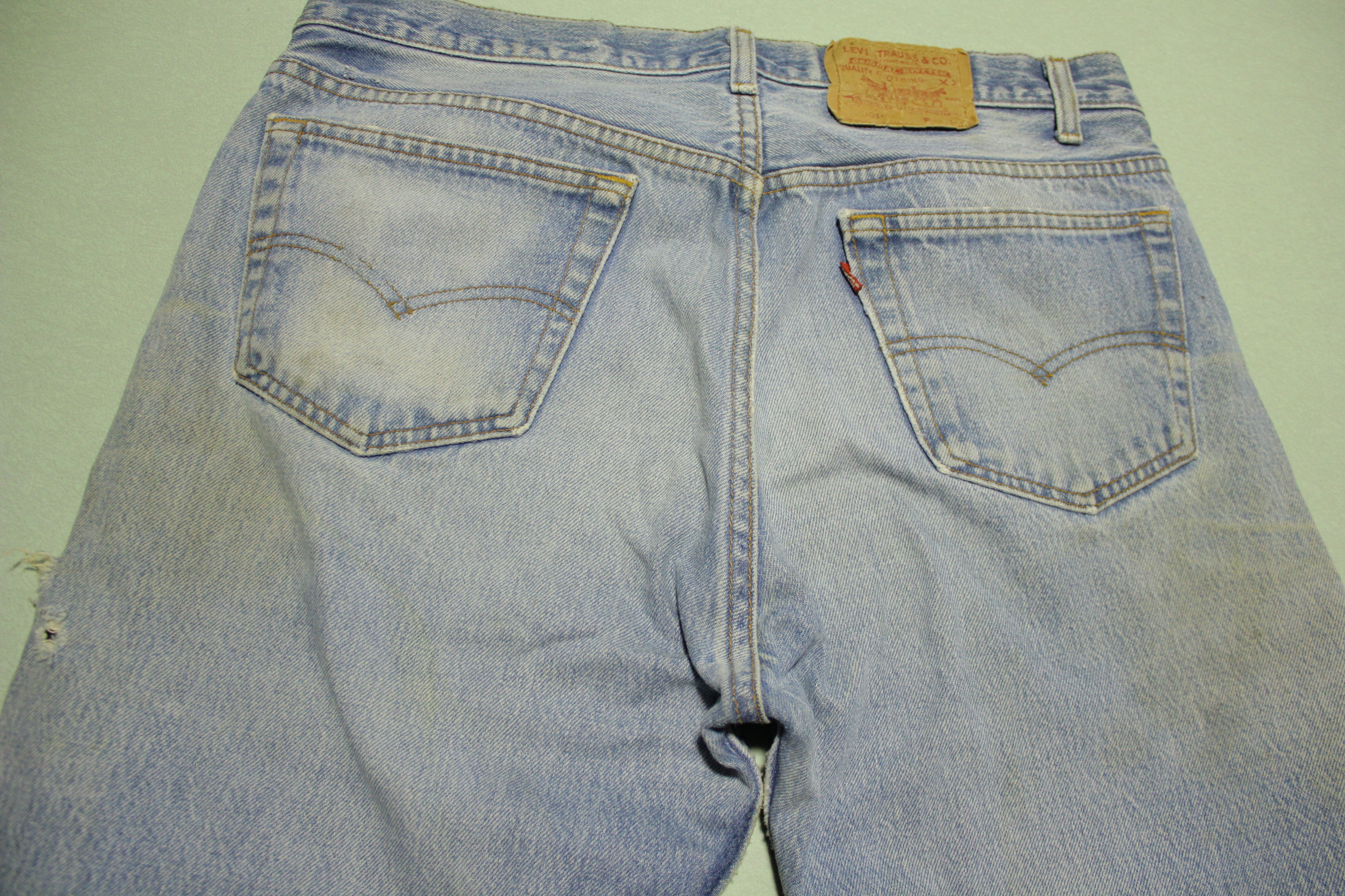 Levis Button Fly 501xx Vintage 80's 90's Distressed Grunge Punk Denim Jeans