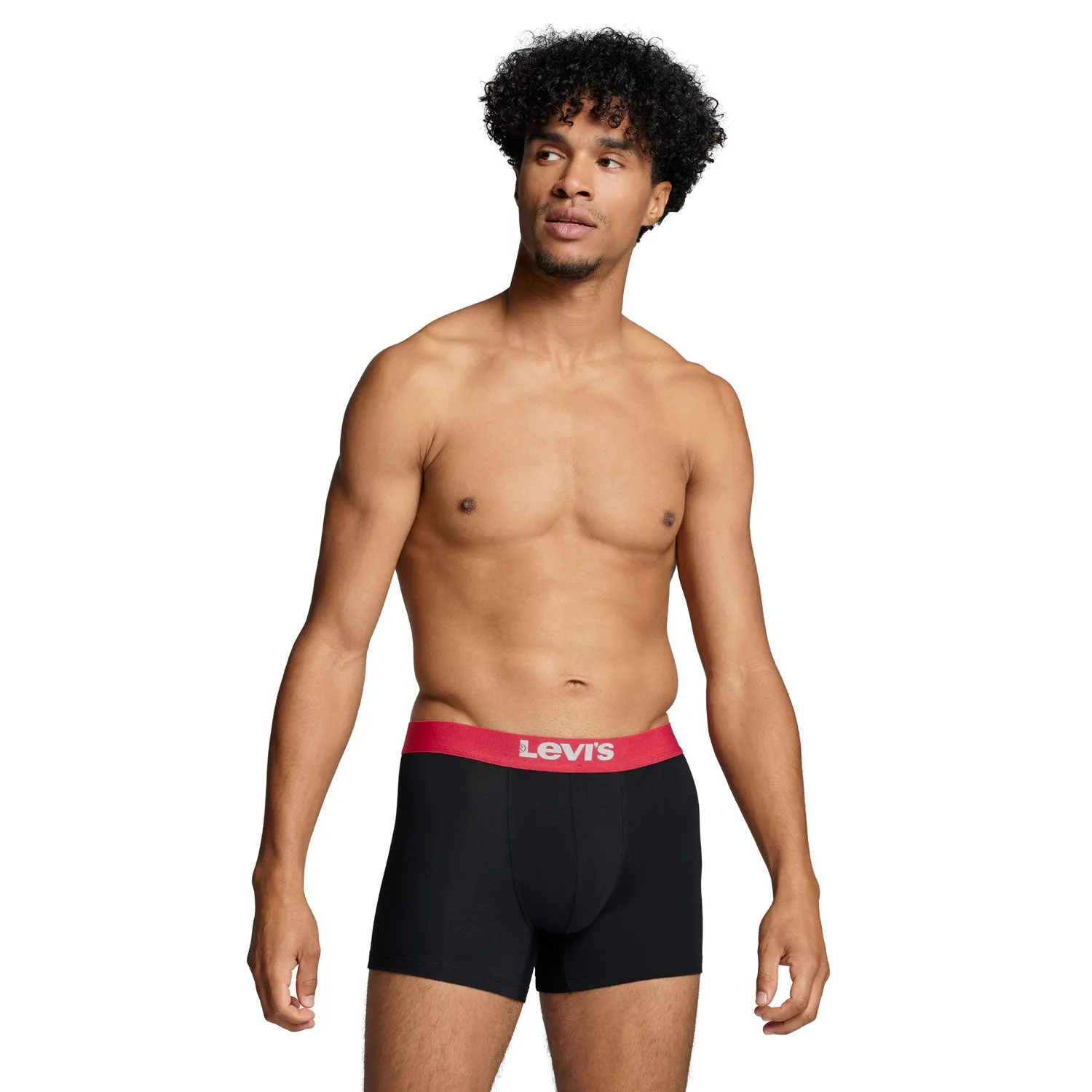 Levis Men Solid Basic Boxer 2 Pack - Black