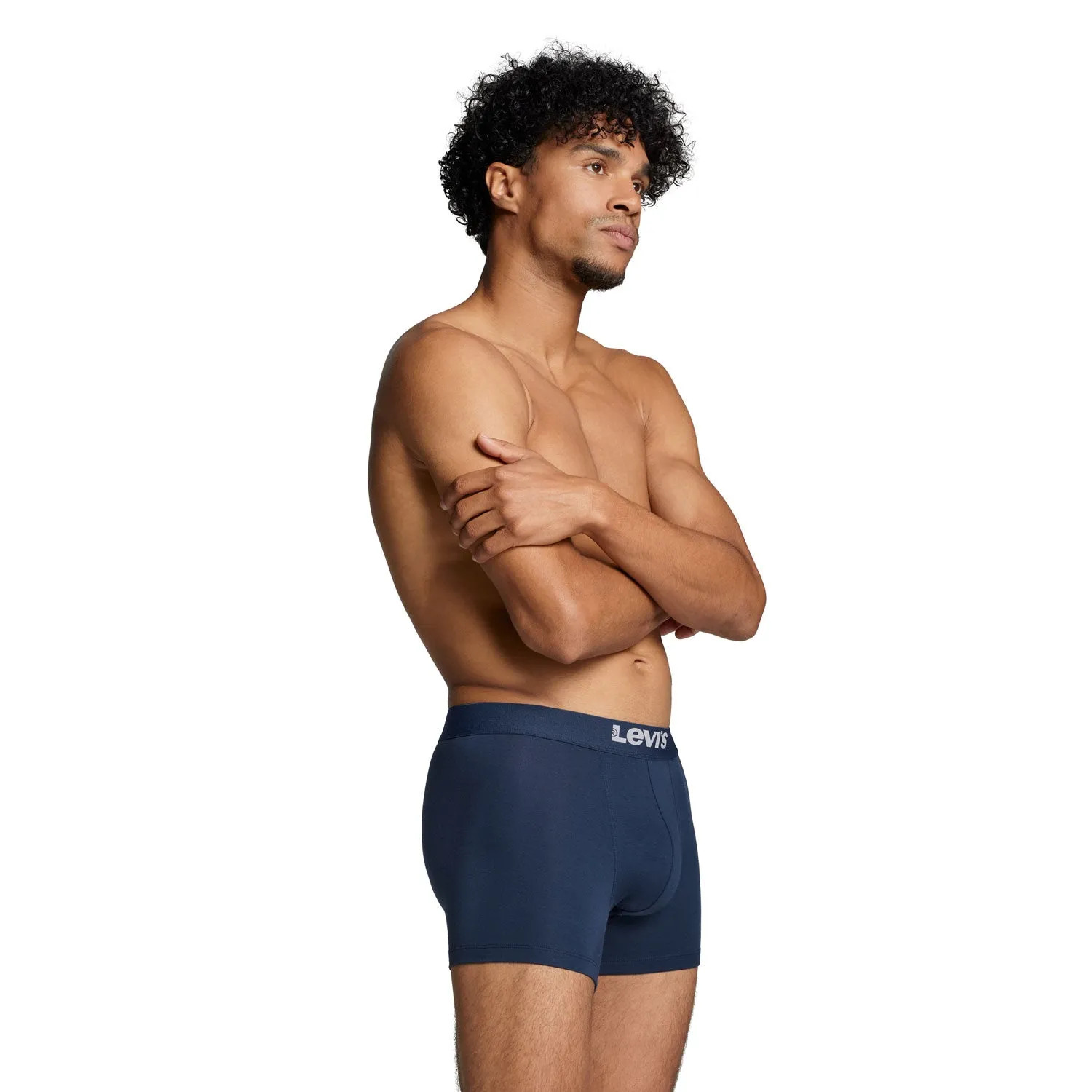 Levis Men Solid Basic Boxer 2 Pack - Navy