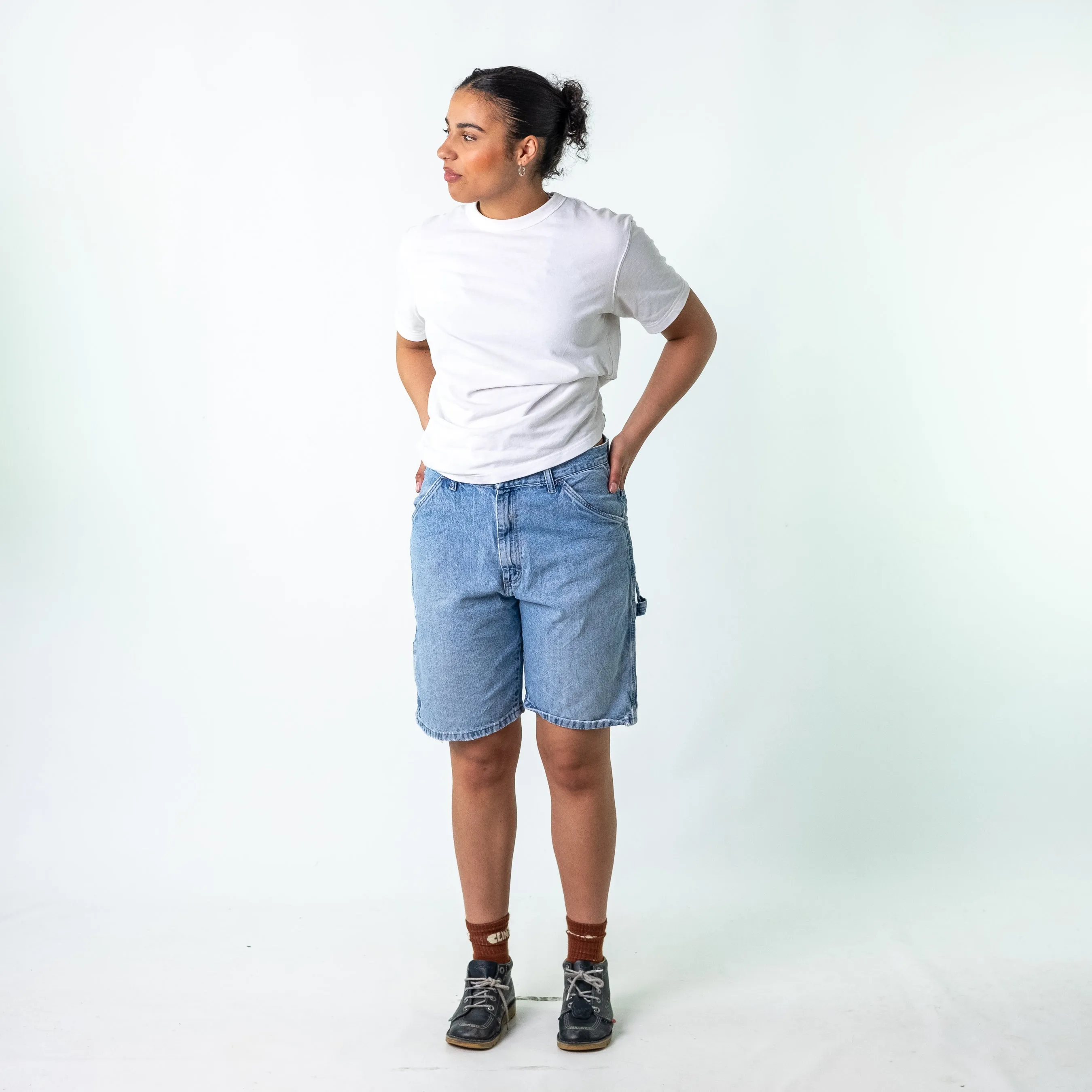 Light Blue 90s Wrangler Denim Jorts Shorts (32)